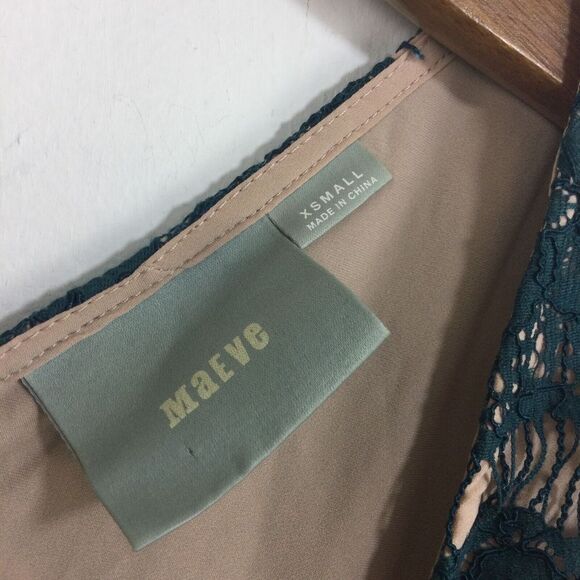 Maeve Anthropologie Womens Elsa Lace Peplum Cap Sleeve Dress Teal Blue Size XS - Picture 8 of 11